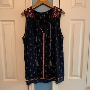 Sheer Embroidered Tank Top